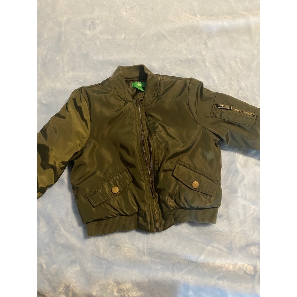 Dip Kids Olive Green Bomber Jacket MA-1 Flight Style Size 18/24 Months